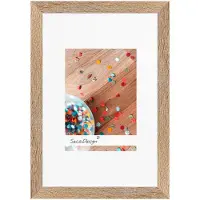 SecaDesign Tundra Hout - Fotolijst 10x15 / 7x10 cm fotomaat met passe-partout - Bruin