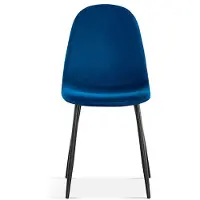 Interiax Eetkamerstoel Lou Fluweel Donkerblauw