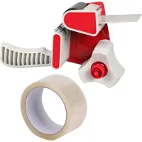 Benson Tape dispenser/houder - kunststof - incl. 2 rollen verpakkingstape - Tape (klussen)