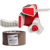 Benson Tape dispenser/houder - kunststof - incl. 2 rollen verpakkingstape - Tape (klussen)