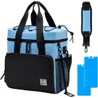 Brisby 4 Laags Geïsoleerde Koeltas - Lunchtas 15 liter - Zwart Blauw