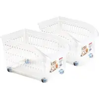 Forte Plastics Plasticforte opberg Trolley Container - 2x - transparant - L30 x B18 x H19 cm - kunststof - Opberg trolley