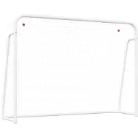 vidaXL Voetbaldoel met net, wit, 214x75x152 cm, staal en polyester