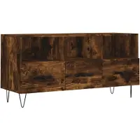 The Living Store TV-meubel Vintage - Televisiekast - 102 x 36 x 50 cm - Gerookt Eiken