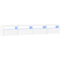 The Living Store TV-meubel - naam - TV-meubels - 240 x 35 x 40 cm - LED-verlichting - Wit
