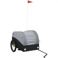 vidaXL - Fietstrailer - 45 - kg - ijzer - zwart - en - grijs