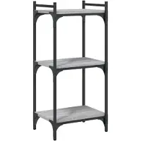 vidaXL Boekenkast 3-laags 40x30x86 cm bewerkt hout grijs sonoma