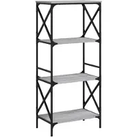 vidaXL Boekenkast 4-laags 59x35x132 cm bewerkt hout grijs sonoma eiken