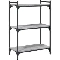 vidaXL Boekenkast 3-laags 60x30x86 cm bewerkt hout grijs sonoma eiken