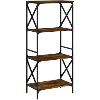 vidaXL Boekenkast 4-laags 59x35x132 cm bewerkt hout gerookt eikenkleur