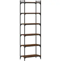 vidaXL Boekenkast 6-laags 60x30x188 cm bewerkt hout bruin eikenkleur
