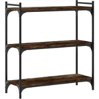 vidaXL Boekenkast 3-laags 80x30x86 cm bewerkt hout gerookt eikenkleur