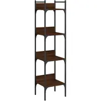 vidaXL Boekenkast 4-laags 35x30x138,5 cm bewerkt hout bruineikenkleur
