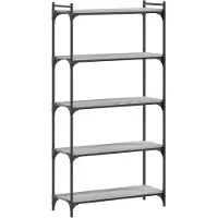 vidaXL Boekenkast 5-laags 80x30x154 cm bewerkt hout grijs sonoma eiken