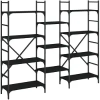 vidaXL Boekenkast 160x28,5x136,5 cm bewerkt hout zwart