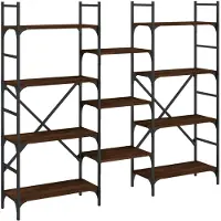 vidaXL Boekenkast 160x28,5x136,5 cm bewerkt hout bruin eikenkleur