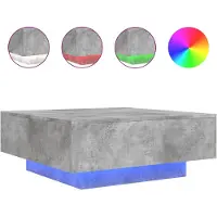 vidaXL Salontafel met LED-verlichting 80x80x31 cm betongrijs