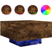 vidaXL Salontafel met LED-verlichting 55x55x31 cm gerookt eikenkleurig