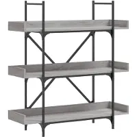 vidaXL Boekenkast 3-laags 100x33x108,5 cm bewerkt hout grijs sonoma