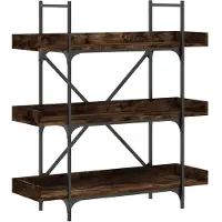 vidaXL Boekenkast 3-laags 100x33x108,5 cm bewerkt hout gerookt eiken