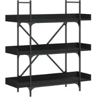 vidaXL Boekenkast 3-laags 100x33x108,5 cm bewerkt hout zwart