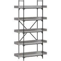 vidaXL Boekenkast 5-laags 100x33x180,5 cm bewerkt hout grijs sonoma