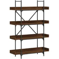 vidaXL Boekenkast 4-laags 100x33x145,5 cm bewerkt hout bruineikenkleur
