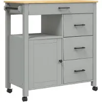 vidaXL Keukentrolley MONZA 84x40x88,5 cm massief grenenhout