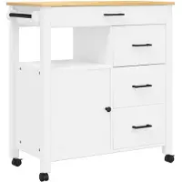 vidaXL Keukentrolley MONZA 84x40x88,5 cm massief grenenhout wit