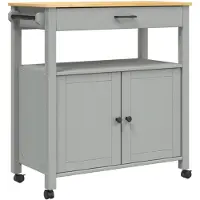 DKD Home Decor Keukenwagen MONZA, 84x40x90 cm, massief grenenhout