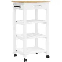 DKD Home Decor Keukenwagen MONZA, 48x40x90 cm, massief grenenhout