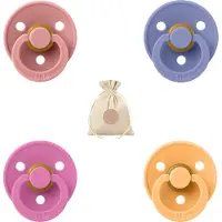 BIBS fopspenen T2 - Bubblegum, Sunkissed, Dusty pink en Peri - 6-18 maanden + BolleToet speenzakje
