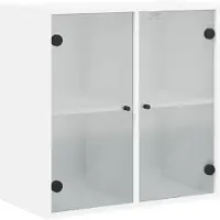 vidaXL Wandkast met glazen deuren 68x37x68,5 cm wit