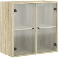 vidaXL Wandkast met glazen deuren 68x37x68,5 cm sonoma eikenkleurig
