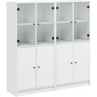 vidaXL Boekenkast met deuren 136x37x142 cm bewerkt hout wit