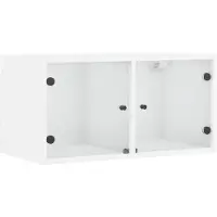 vidaXL Wandkast met glazen deuren 68,5x37x35 cm wit