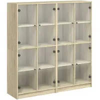 vidaXL Boekenkast met deuren 136x37x142 cm hout sonoma eikenkleurig