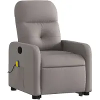vidaXL Sta-op-massagestoel verstelbaar stof taupe