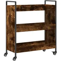 vidaXL Keukentrolley 70x30x82 cm bewerkt hout gerookt eikenkleurig