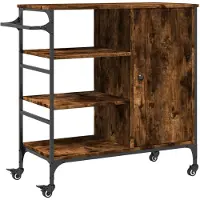 vidaXL Keukentrolley 87,5x38,5x84,5 cm bewerkt hout gerookt eikenkleur