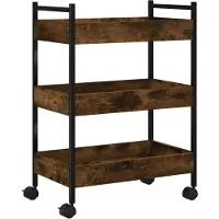 vidaXL Keukentrolley 50x30x70 cm bewerkt hout gerookt eikenkleurig