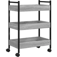 vidaXL Keukentrolley 50x30x70 cm bewerkt hout grijs sonoma eikenkleur