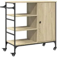 DKD Home Decor Keukenwagen Sonoma-eik, 87,5 x 38,5 x 84,5 cm, houtvezel
