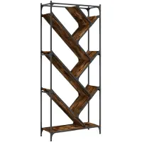 vidaXL Boekenkast 79x30x180 cm bewerkt hout en metaal gerookt eiken