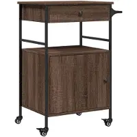 vidaXL Keukenwagen, bruin, eikenlook, 56x43x89,5 cm, houtvezel