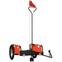 vidaXL Fietstrailer oxford stof en ijzer oranje