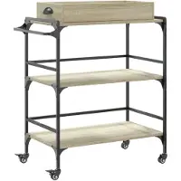 DKD Home Decor Keukenwagen Sonoma-eik, 81,5 x 41 x 92,5 cm, houtvezel
