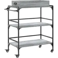 DKD Home Decor Keukenwagen, grijs Sonoma, 81,5 x 41 x 92,5 cm, houtvezel