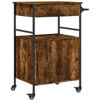 vidaXL Keukenwagen, gerookt eikenfineer, 56x43x89,5 cm, houtvezel