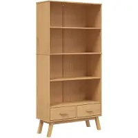 vidaXL Boekenkast 4-laags OLDEN massief grenenhout bruin